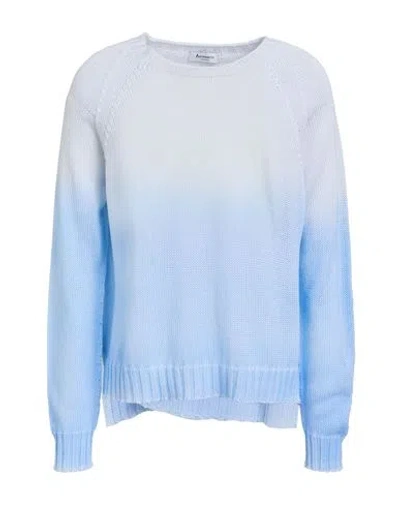 Arovescio Woman Sweater Azure Size 6 Organic Cotton In Blue
