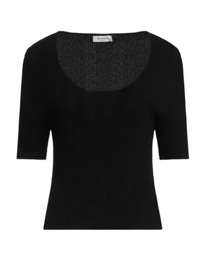 Arovescio Woman Sweater Black Size 10 Viscose, Nylon