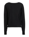 Arovescio Woman Sweater Black Size 6 Cotton