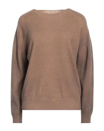 Arovescio Woman Sweater Brown Size 8 Cashmere