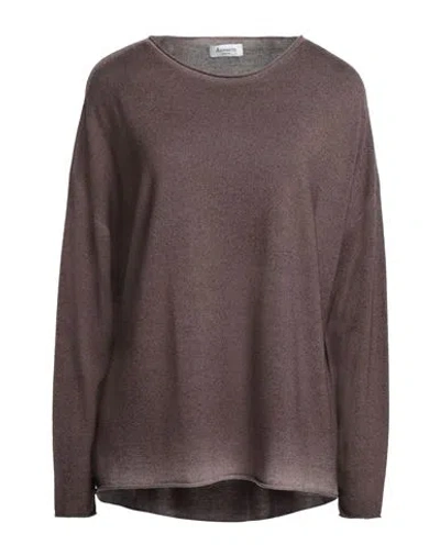 Arovescio Woman Sweater Dark Brown Size 10 Merino Wool