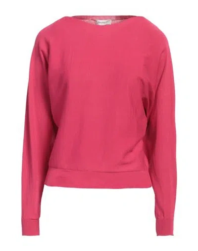 Arovescio Woman Sweater Fuchsia Size 8 Cotton In Pink
