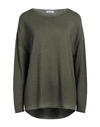 Arovescio Woman Sweater Military Green Size 8 Merino Wool