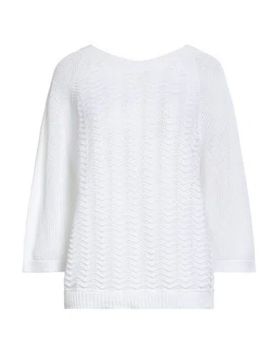 Arovescio Woman Sweater White Size 12 Cotton
