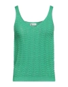 Arovescio Woman Top Green Size 8 Cotton In Green