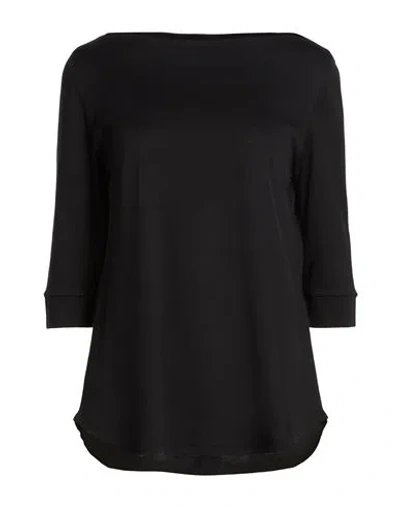 Arovescio Woman T-shirt Black Size 10 Supima