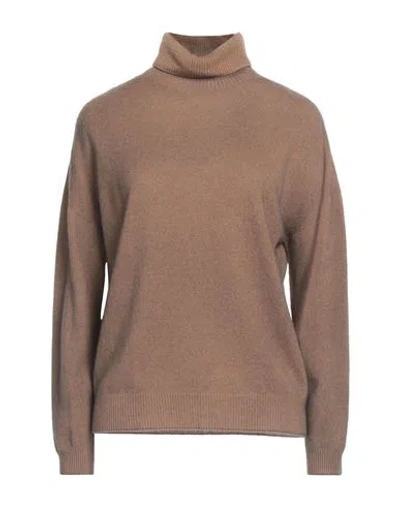 Arovescio Woman Turtleneck Camel Size 10 Cashmere