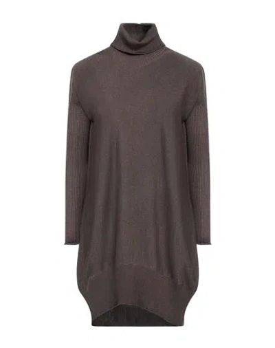 Arovescio Woman Turtleneck Dark Brown Size 4 Virgin Wool