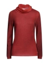 Arovescio Woman Turtleneck Rust Size 6 Cashmere In Red