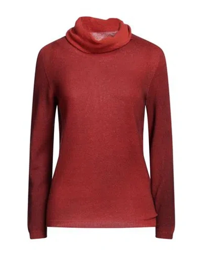 Arovescio Woman Turtleneck Rust Size 6 Cashmere In Red
