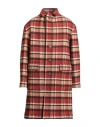 Arpège Heritage Man Coat Brick Size 38 Wool, Polyester In Red