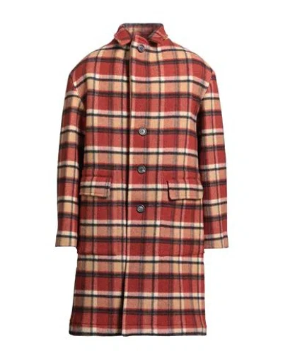 Arpège Heritage Man Coat Brick Size 38 Wool, Polyester In Red