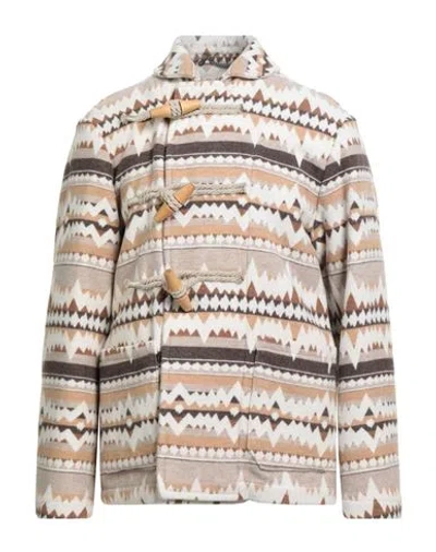 Arpège Heritage Man Coat Camel Size 40 Wool, Cotton, Polyamide In Sand