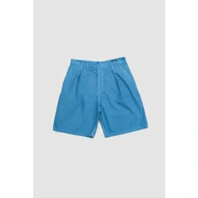 Arpenteur Page Hand Dyed Denim Shorts Ice Woad In Blue