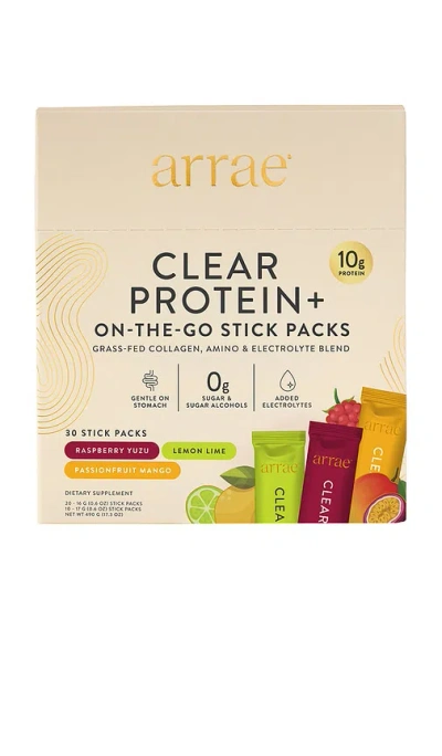 Arrae Clear Protein+ Dairy Free Protein & Electrolyte Blend Variety Pack In Raspberry Yuzu  Lemon Lime  Passionfruit