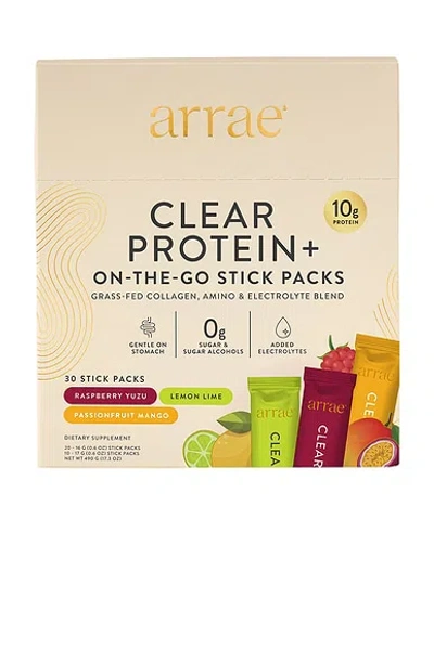 Arrae Clear Protein+ Dairy Free Protein & Electrolyte Blend Variety Pack In Raspberry Yuzu  Lemon Lime  Passionfruit