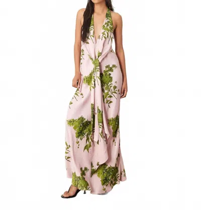 Arrange Plunge Cowl Neck Maxi Dress In Pink In Multi