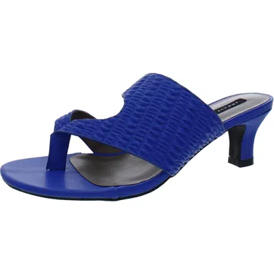 Array Arden 2 Womens Faux Leather Slip On Wedge Sandals In Blue