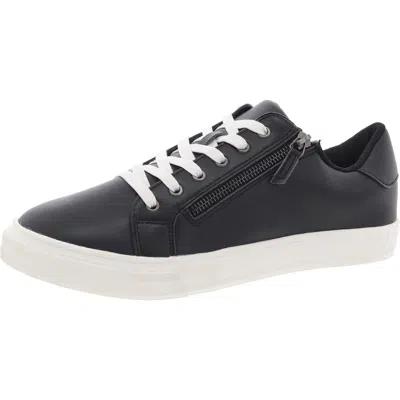 Array Berkeley Womens Zipper Faux Leather Casual And Fashion Sneakers In Black