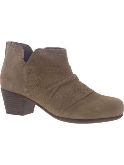 Array Blair Womens Suede Block Heel Ankle Boots In Brown