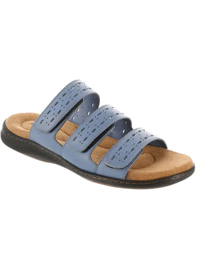 Array Boardwalk Womens Leather Slide Sandals In Blue