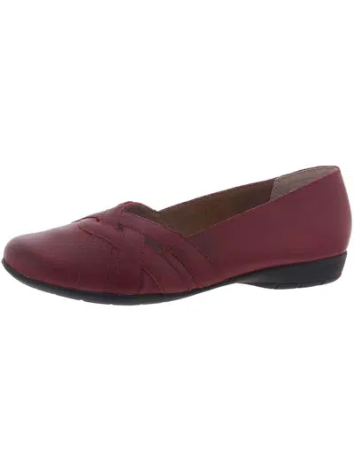 Array Bonaire Womens Leather Slip On Loafers In Red
