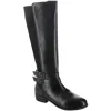 Array Bonnie Womens Leather Stacked Heel Knee-high Boots In Black