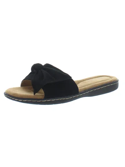 Array Cabana Womens Suede Slip On Slide Sandals In Black