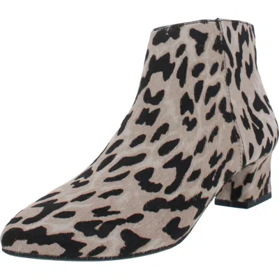 Array Camden Womens Leather Pointed Toe Ankle Boots In Beige