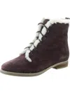 Array Canyon Womens Suede Faux Fur Lined Ankle Boots In Red