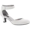 Array Charlie Womens Leather Ankle Strap Pumps In White