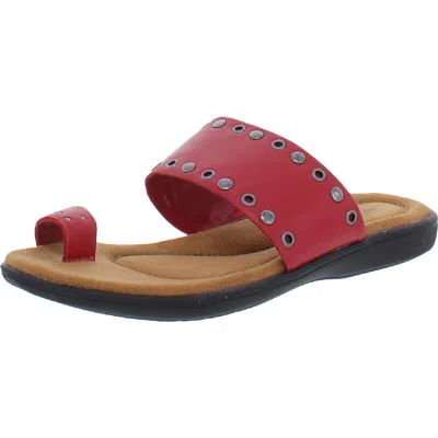 Array Coronado Womens Leather Embellished Slide Sandals In Red