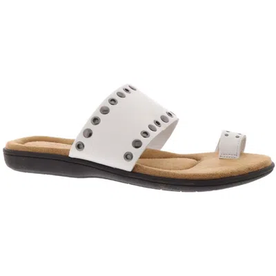 Array Coronado Womens Leather Embellished Slide Sandals In White