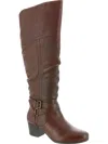 Array Dakota Womens Leather Stacked Heel Knee-high Boots In Brown