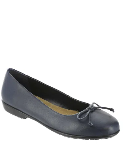 Array Farrah Womens Leather Bow Ballet Flats In Black