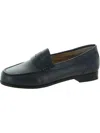 Array Harper Womens Leather Slip On Penny Loafers In Blue