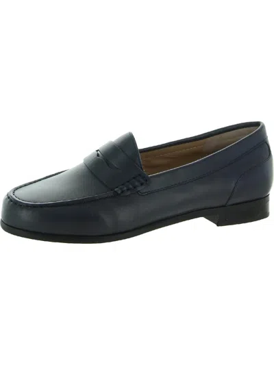 Array Harper Womens Leather Slip On Penny Loafers In Blue