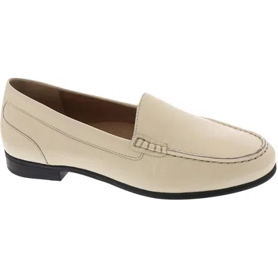 Array Katie Womens Padded Insole Block Heel Loafers In White