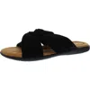 Array Loma Womens Suede Slip On Slide Sandals In Black