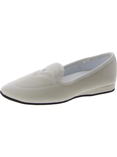 Array Mabel Womens Faux Leather Slip On Loafers In White