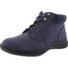 Array Parker Womens Faux Leather Lace Up Ankle Boots In Blue