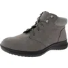Array Parker Womens Faux Leather Lace Up Ankle Boots In Grey