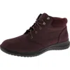 Array Parker Womens Faux Leather Lace Up Ankle Boots In Red
