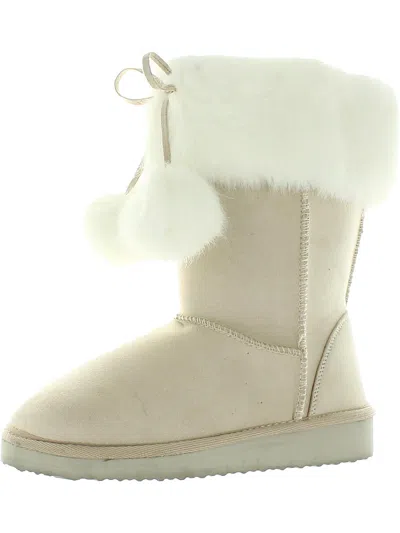Array Peak Womens Faux Suede Cold Weather Shearling Boots In Gray