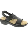Array Seaside Womens Leather Wedge Sandals In Black