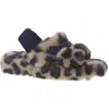 Array Shayla Womens Faux Fur Slingback Slingback Slippers In Black