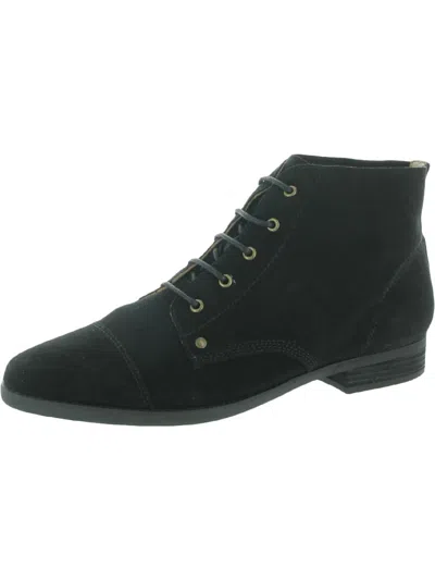 Array Tacoma Womens Suede Leather Closed Tap Toe Ankle Boots In Black