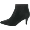 Array Ursula Womens Rhinestone Pointed Toe Booties In Black
