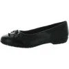 Array Womens Bow Leather Flat Shoes In Black