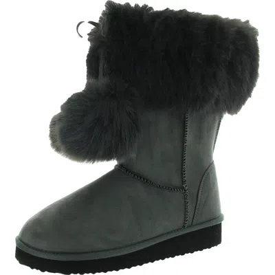 Array Womens Faux Fur Lined Man Made Winter & Snow Boots In Grey